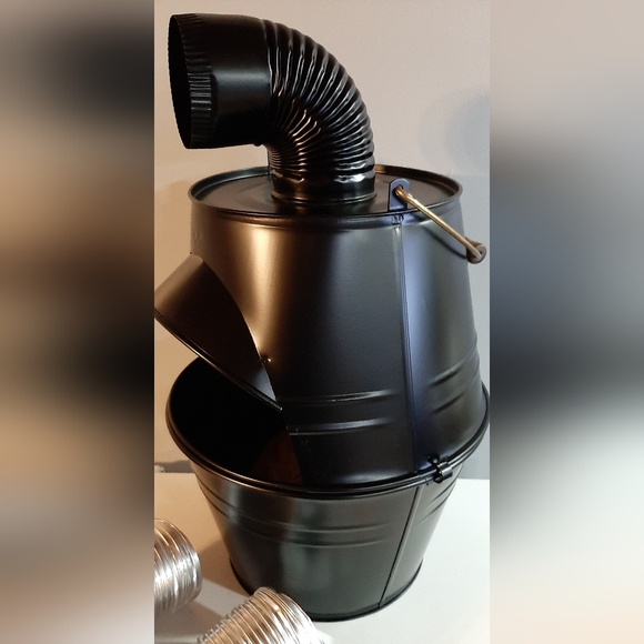 Ash Bucket " 2 in 1" Ash Collector Dust Director Metal Can New Made in Canada - Picture 4 of 8